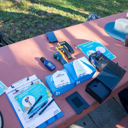 photo of air quality monitors on a table.